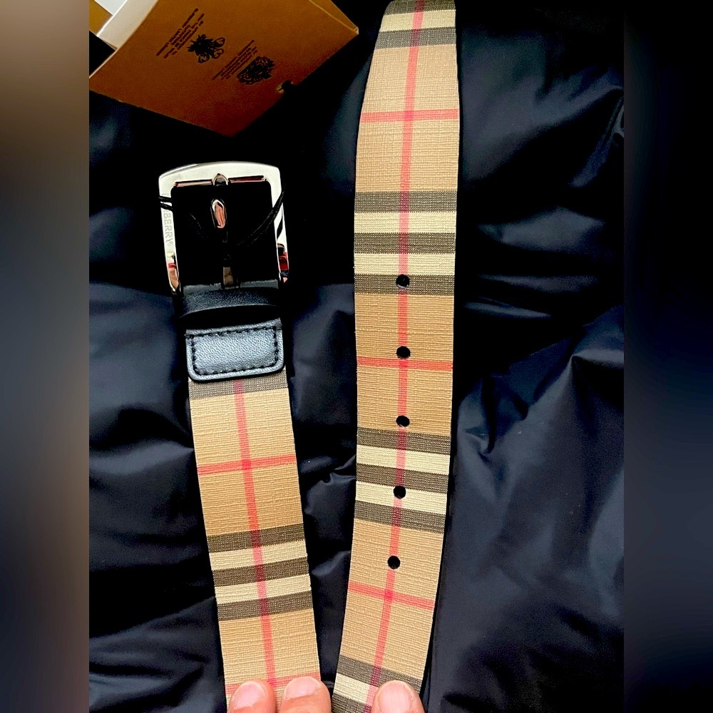 Burberry Beige and Black Check Belt Bag